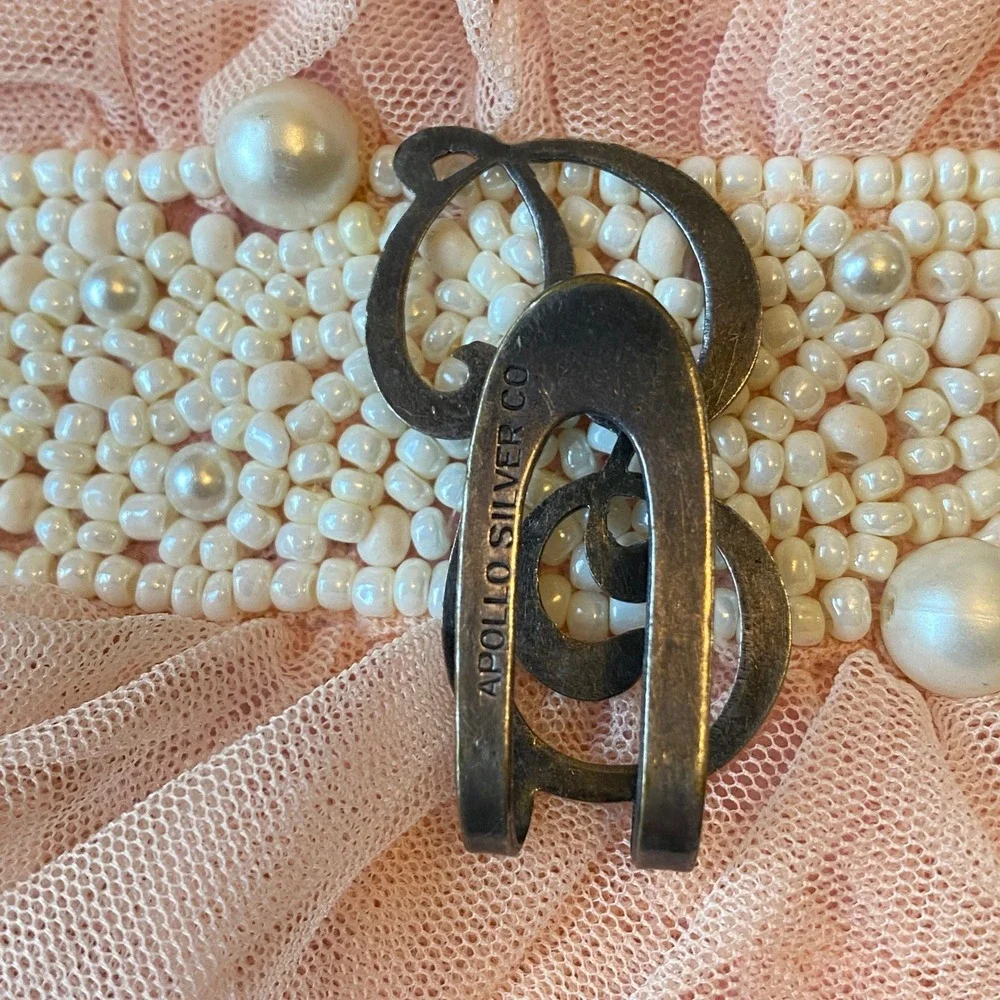 Vintage Apollo Silver Co Monogram Sterling Silver Initial SC Money Holder Clip